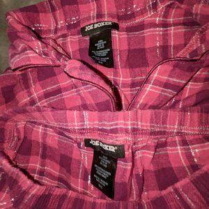 Ladies Pink Plaid Joe Boxer Pajamas Size Small